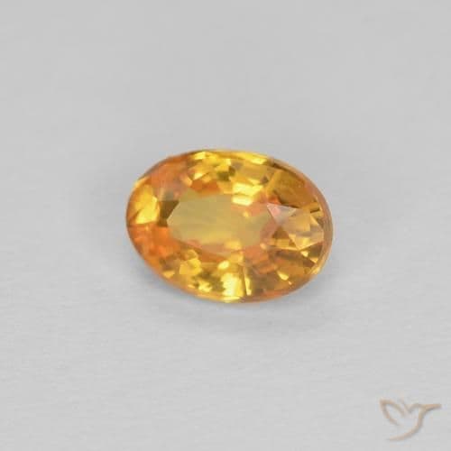 0.44ct Deep Orange-Gold Sapphire, Oval Cut, 5.3x3.8 mm