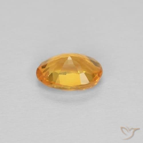 0.44ct Deep Orange-Gold Sapphire, Oval Cut, 5.3x3.8 mm