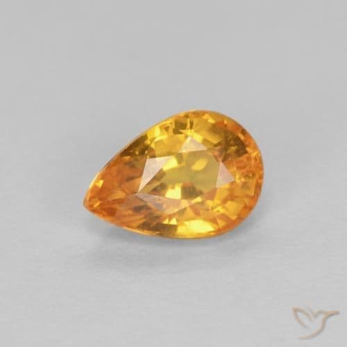 0.61ct Natural Gold Sapphire, Pear Shape, 6x4.1 mm