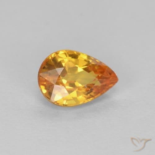 0.61ct Natural Gold Sapphire, Pear Shape, 6x4.1 mm