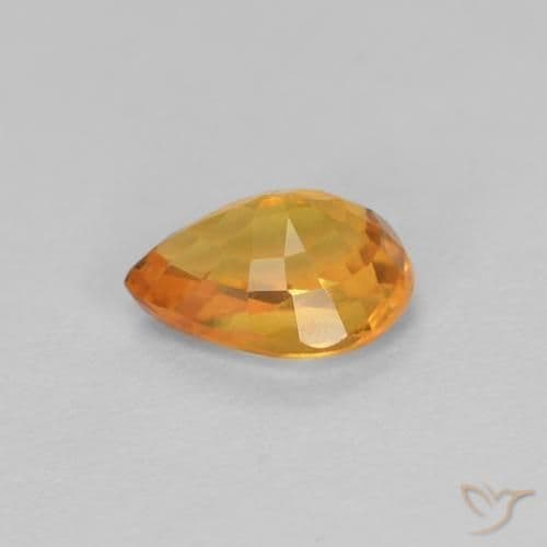 0.61ct Natural Gold Sapphire, Pear Shape, 6x4.1 mm