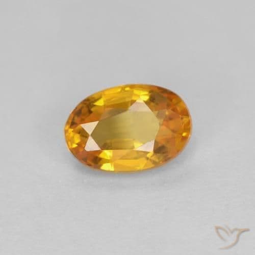 0.56ct Deep Orange-Gold Sapphire, Oval Cut, 5.7x3.9 mm