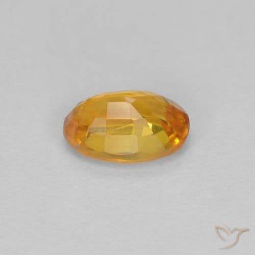 0.56ct Deep Orange-Gold Sapphire, Oval Cut, 5.7x3.9 mm