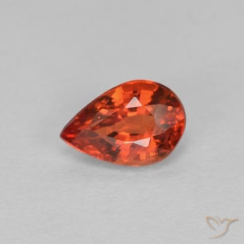 0.55ct Natural Medium Red Sapphire, Pear Shape, 6x4 mm