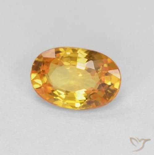 0.60ct Natural Golden Sapphire, Oval Cut, 6.1x4.1 mm