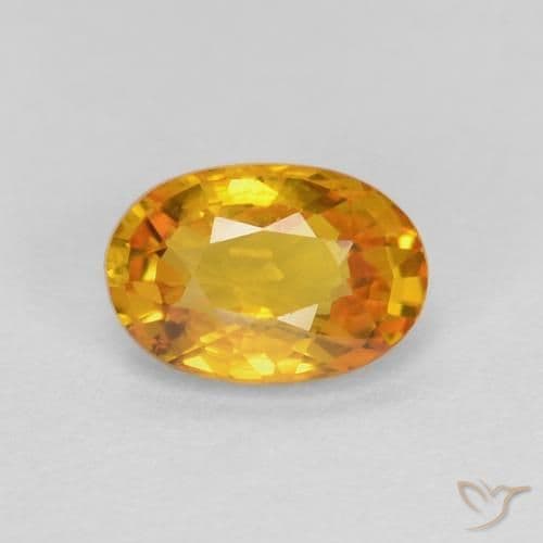 1.26ct Deep Golden Orange Sapphire, Oval Cut, 6.3x4.3 mm