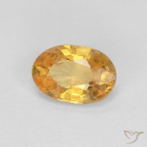 0.56ct Deep Golden Orange Sapphire, Oval Cut, 5.9x4 mm