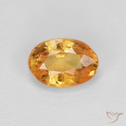 0.62ct Natural Dark Orange-Gold Sapphire, Oval Cut, 5.7x4 mm