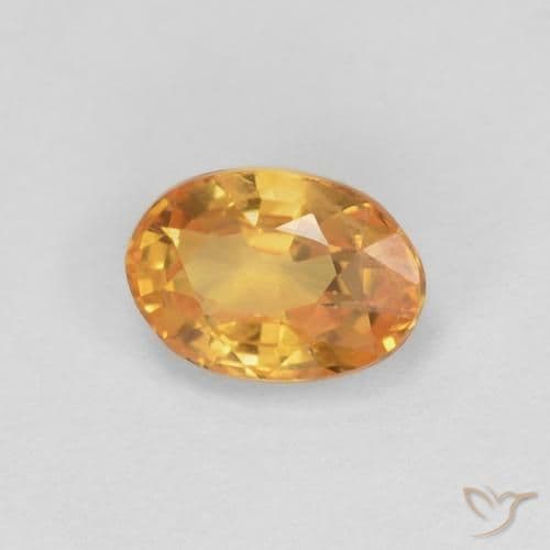0.62ct Natural Dark Orange-Gold Sapphire, Oval Cut, 5.7x4 mm