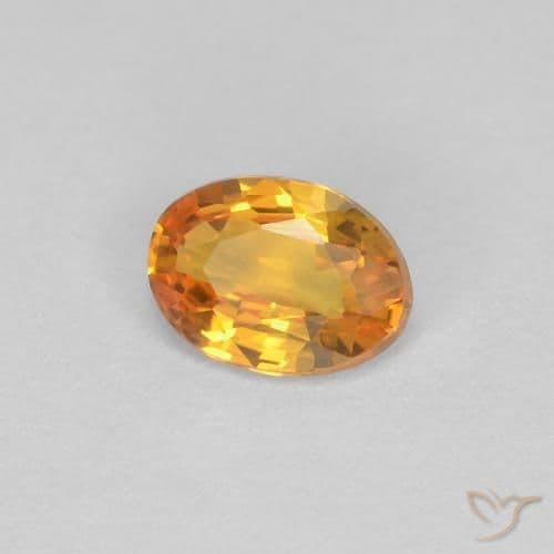 0.43ct Natural Apricot Orange Sapphire, Oval Cut, 5.3x3.9 mm