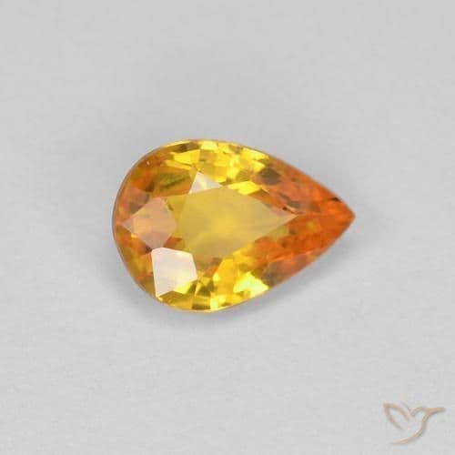 0.46ct Medium Orange Sapphire, Pear Shape, 5.8x4.1 mm