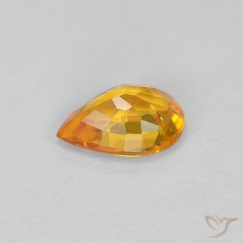 0.46ct Medium Orange Sapphire, Pear Shape, 5.8x4.1 mm