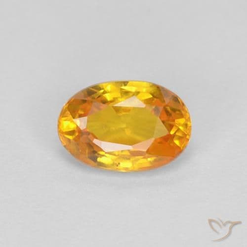 0.34ct Deep Golden Orange Sapphire, Oval Cut, 5.6x4.1 mm