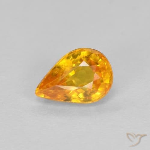 0.56ct Natural Gold Sapphire, Pear Shape, 5.7x4 mm