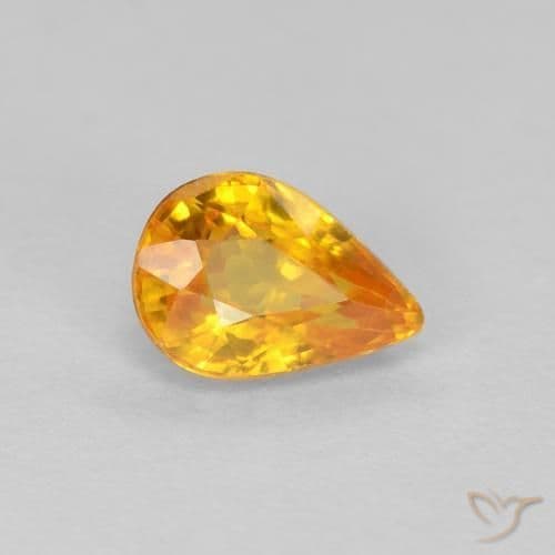 0.56ct Natural Gold Sapphire, Pear Shape, 5.7x4 mm