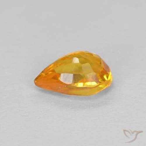 0.56ct Natural Gold Sapphire, Pear Shape, 5.7x4 mm
