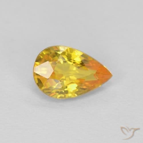 0.52ct Natural Golden Sapphire, Pear Shape, 6x4 mm