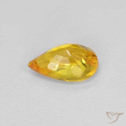 0.52ct Natural Golden Sapphire, Pear Shape, 6x4 mm