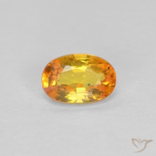 0.43ct Natural Medium Orange Sapphire, Oval Cut, 5.4x3.7 mm