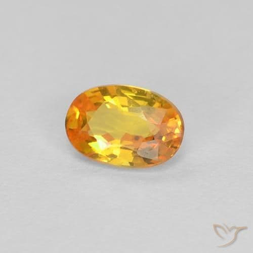 0.43ct Natural Medium Orange Sapphire, Oval Cut, 5.4x3.7 mm