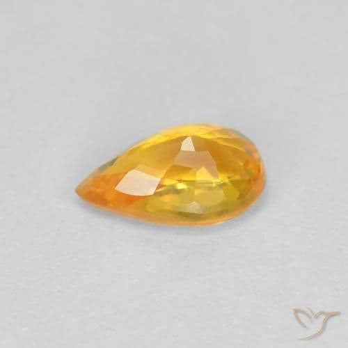 0.55ct Natural Medium Orange Sapphire, Pear Shape, 6.2x4 mm