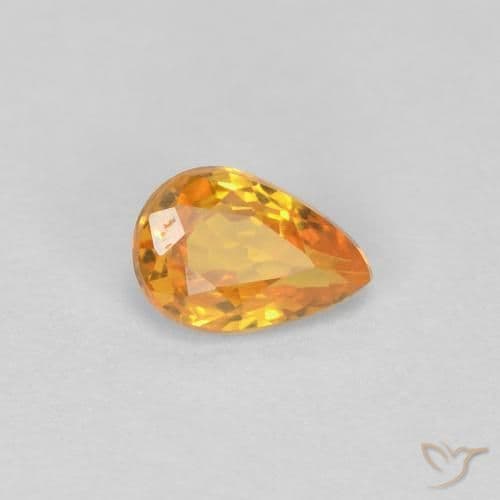 0.46ct Medium Orange Sapphire, Pear Shape, 5.6x3.7 mm