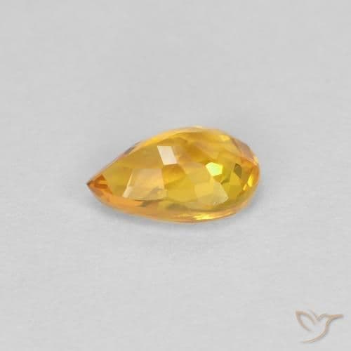 0.46ct Medium Orange Sapphire, Pear Shape, 5.6x3.7 mm