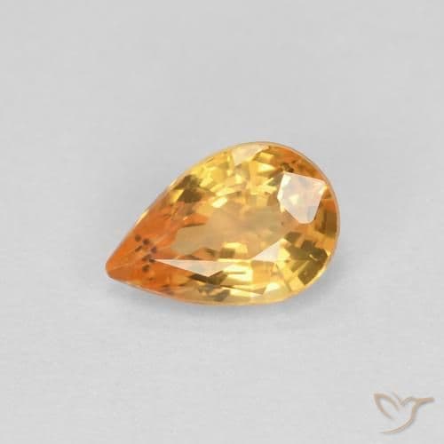 0.61ct Medium Orange Sapphire, Pear Shape, 6.1x4.1 mm