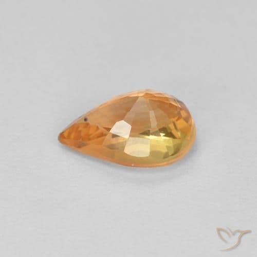 0.61ct Medium Orange Sapphire, Pear Shape, 6.1x4.1 mm