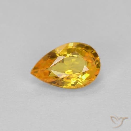0.57ct Natural Golden Sapphire, Pear Shape, 6.1x4 mm
