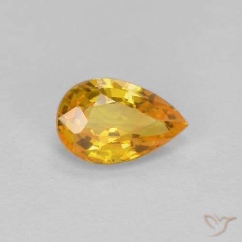 0.57ct Natural Golden Sapphire, Pear Shape, 6.1x4 mm
