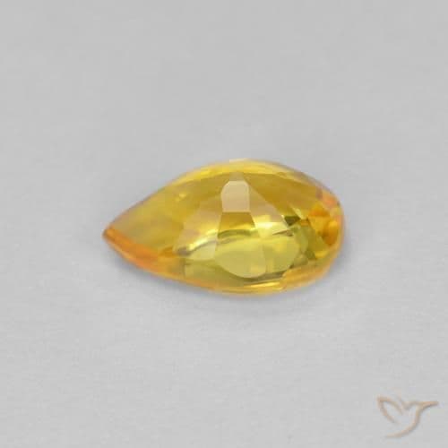 0.57ct Natural Golden Sapphire, Pear Shape, 6.1x4 mm
