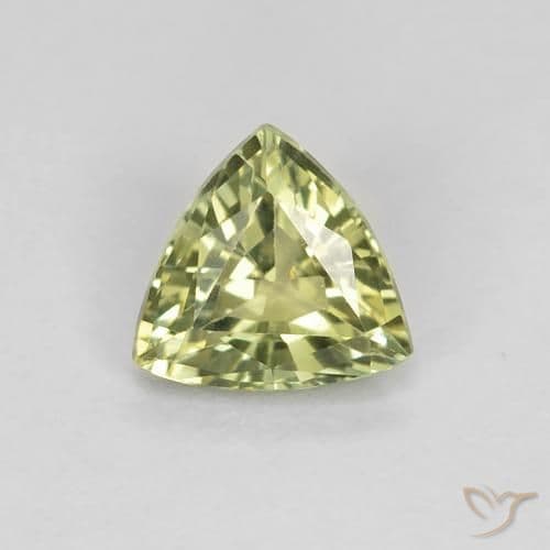 0.65ct Natural Medium Green Sapphire, Trillion, 5.6x5.3 mm