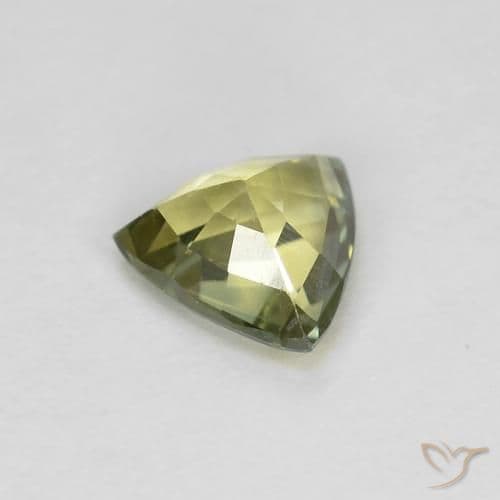 0.65ct Natural Medium Green Sapphire, Trillion, 5.6x5.3 mm