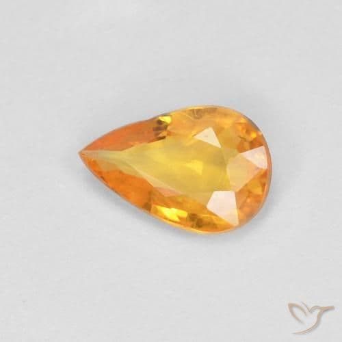 0.52ct Natural Fire Orange Sapphire, Pear Shape, 5.8x3.9 mm