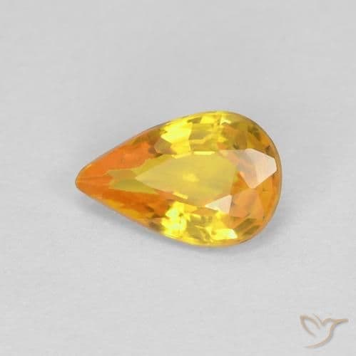 0.59ct Natural Fire Orange Sapphire, Pear Shape, 6.2x4.1 mm