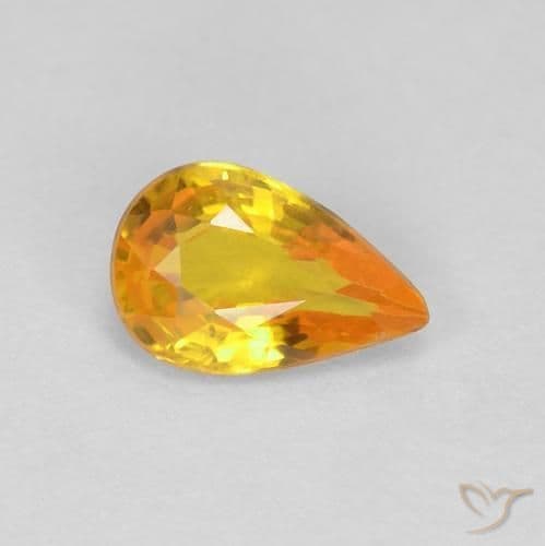 0.47ct Natural Medium Orange Sapphire, Pear Shape, 6.1x4 mm