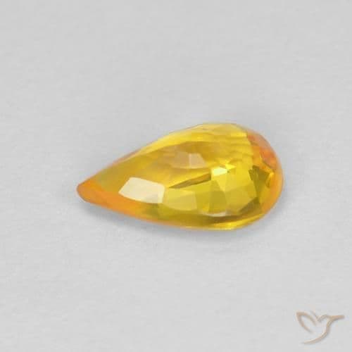 0.47ct Natural Medium Orange Sapphire, Pear Shape, 6.1x4 mm
