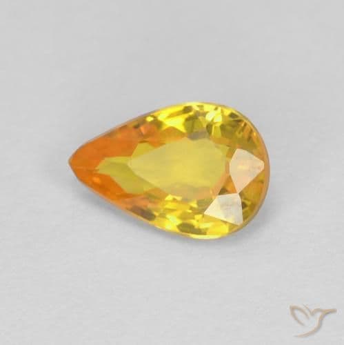 0.53ct Medium Orange Sapphire, Pear Shape, 6.2x4.1 mm