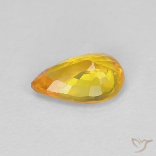 0.53ct Medium Orange Sapphire, Pear Shape, 6.2x4.1 mm