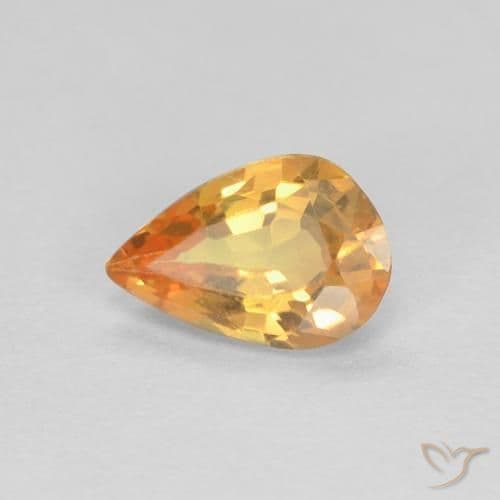 0.52ct Natural Fire Orange Sapphire, Pear Shape, 5.8x3.9 mm