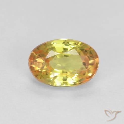 0.56ct Deep Orange-Gold Sapphire, Oval Cut, 5.7x3.9 mm