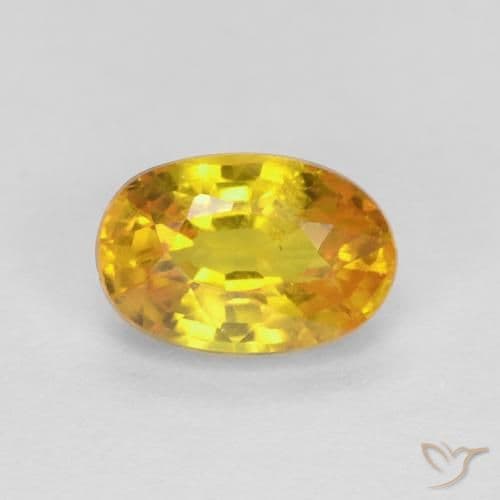 0.75ct Natural Golden Orange Sapphire, Oval Cut, 6.1x4.1 mm