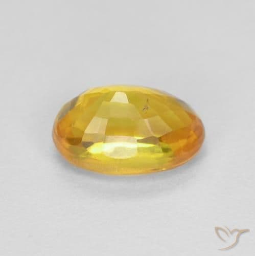 0.75ct Natural Golden Orange Sapphire, Oval Cut, 6.1x4.1 mm