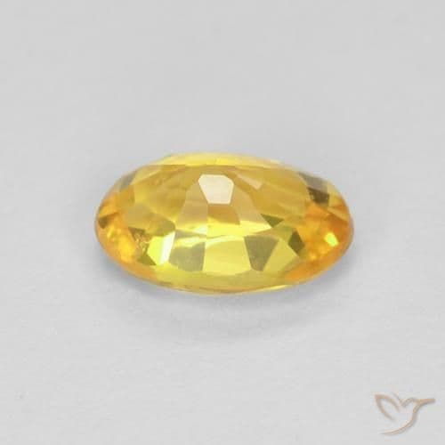 0.60ct Natural Medium Golden Sapphire, Oval Cut, 6x4 mm