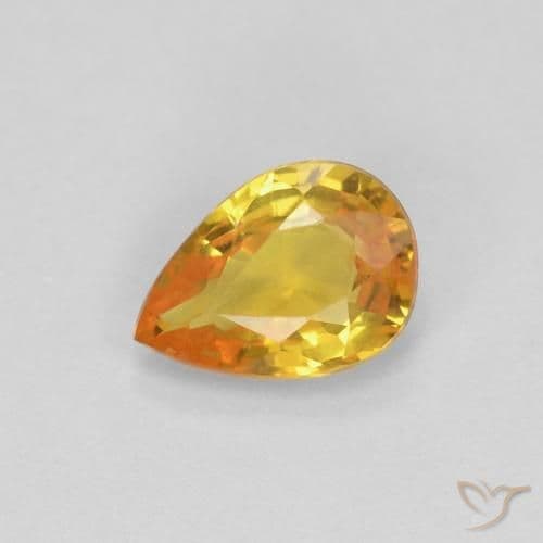 0.52ct Natural Golden Sapphire, Pear Shape, 6x4.2 mm
