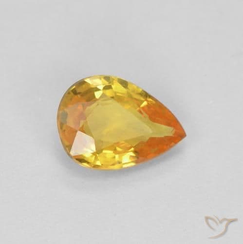 0.52ct Natural Golden Sapphire, Pear Shape, 6x4.2 mm