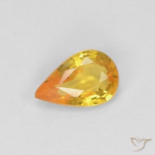 0.46ct Natural Medium Orange Sapphire, Pear Shape, 6x3.8 mm