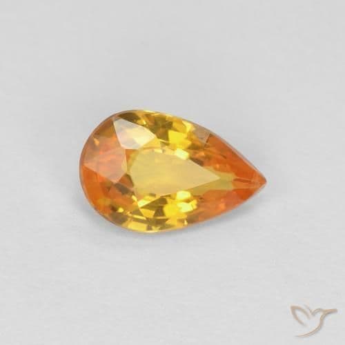0.42ct Apricot Orange Sapphire, Pear Shape, 5.9x3.8 mm