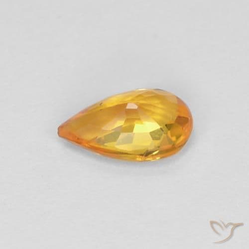 0.42ct Apricot Orange Sapphire, Pear Shape, 5.9x3.8 mm